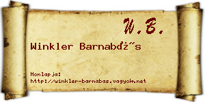 Winkler Barnabás névjegykártya